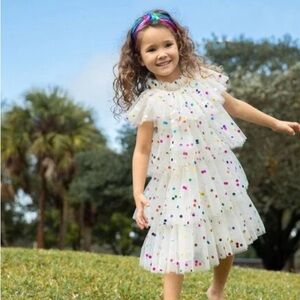 Lola + The Boys White Polka Dot Tutu Dress